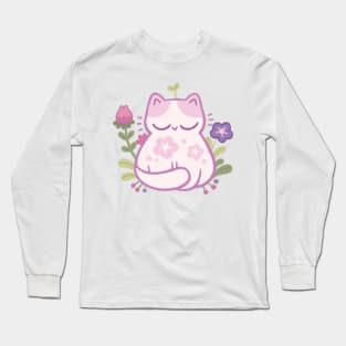 Flower Cat Long Sleeve T-Shirt